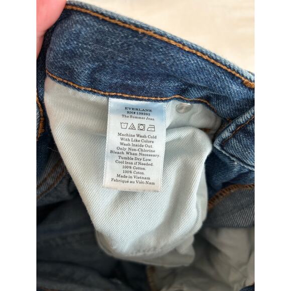 Everlane The Summer Jean Ripped Knees Size 27R High Rise Cropped Jeans - Picture 6 of 7